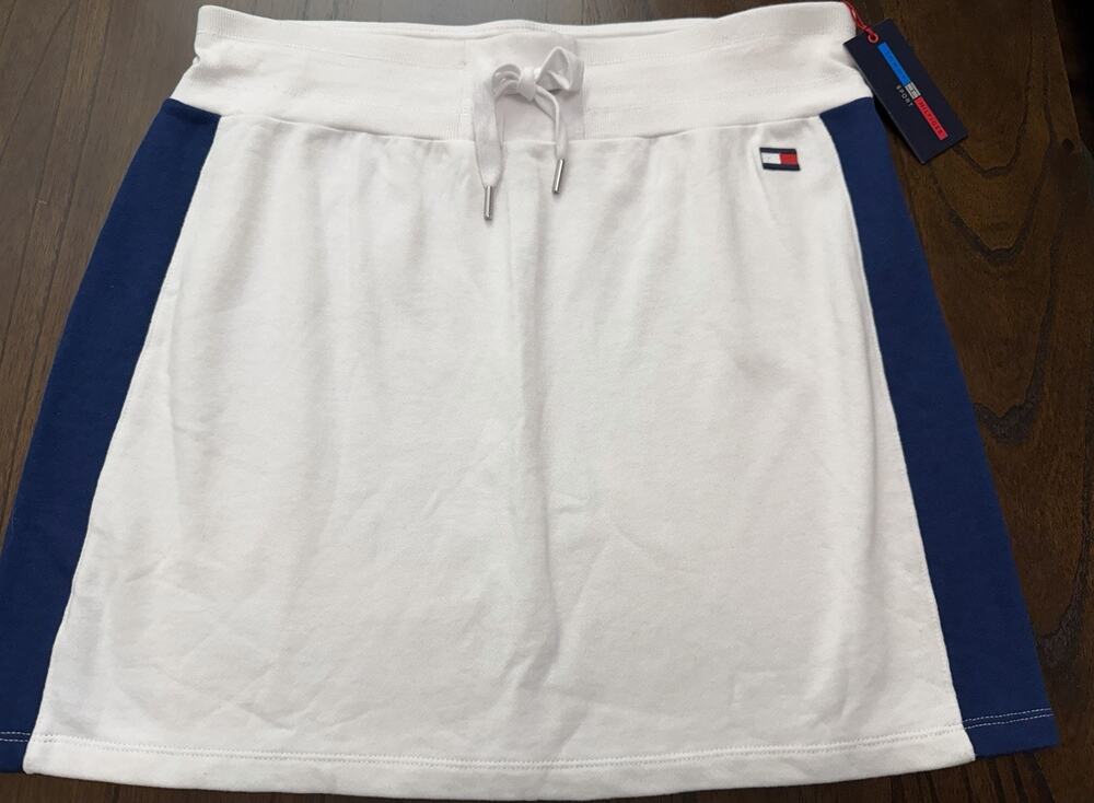 NEW Tommy Hilfiger Women's Sport Logo Mini Skirt Red White Blue Size Large $49